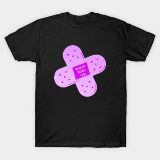 Healing Takes Time Purple Bandaid T-Shirt